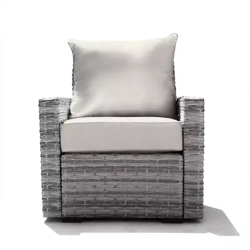 Sedia Carmel da Esterno Honeycomb - Seduta in Vimini Grigio Cenere: Mobili Modulari da Giardino Resistenti alle Intemperie