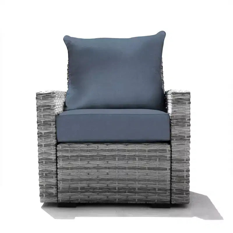 Sedia Carmel da Esterno Honeycomb - Seduta in Vimini Grigio Cenere: Mobili Modulari da Giardino Resistenti alle Intemperie