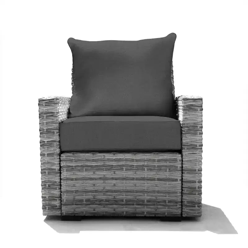 Sedia Carmel da Esterno Honeycomb - Seduta in Vimini Grigio Cenere: Mobili Modulari da Giardino Resistenti alle Intemperie