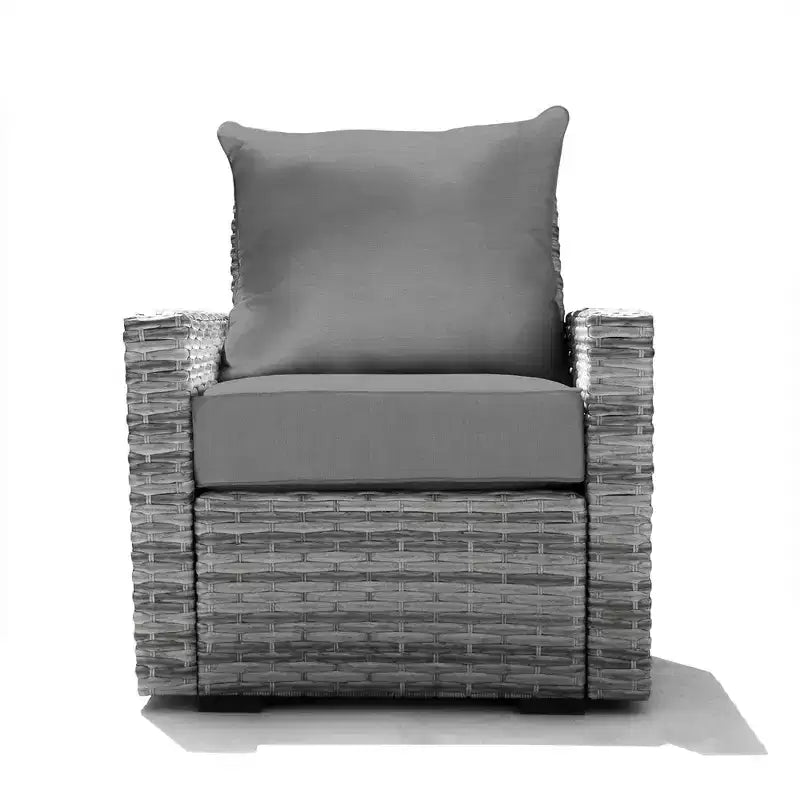 Sedia Carmel da Esterno Honeycomb - Seduta in Vimini Grigio Cenere: Mobili Modulari da Giardino Resistenti alle Intemperie
