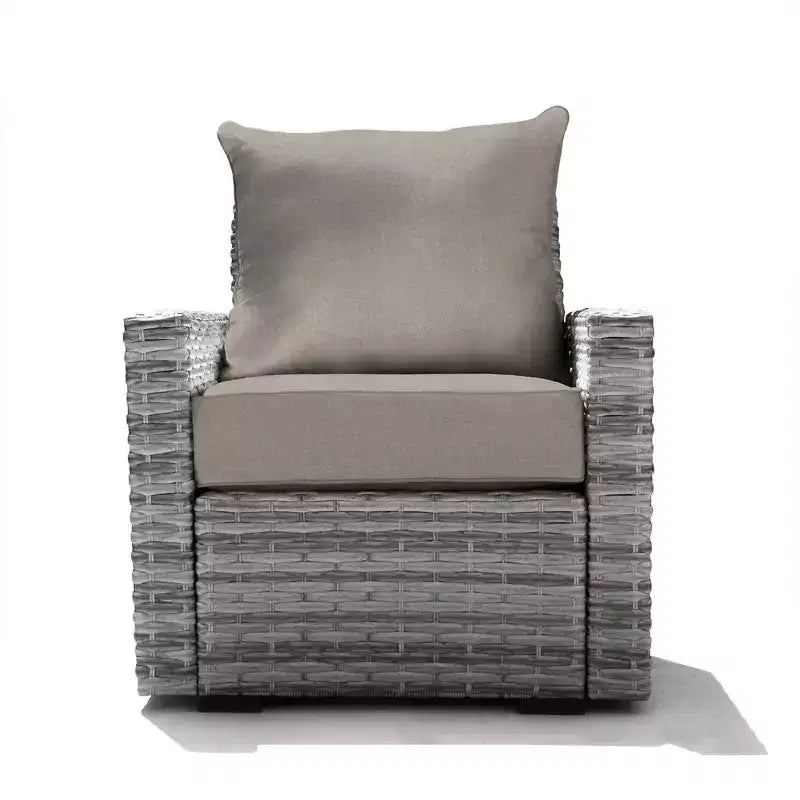 Sedia Carmel da Esterno Honeycomb - Seduta in Vimini Grigio Cenere: Mobili Modulari da Giardino Resistenti alle Intemperie