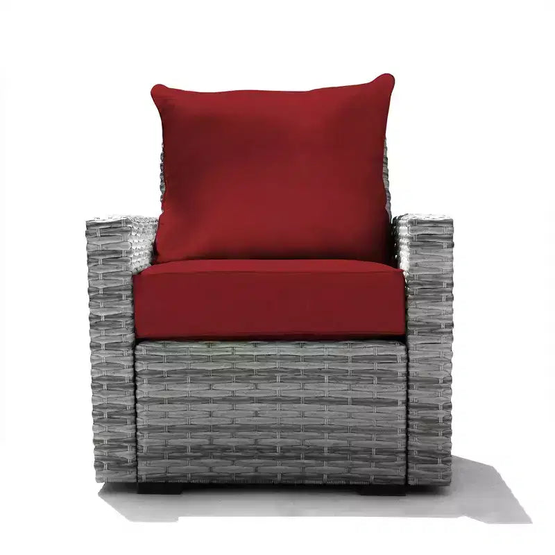 Sedia Carmel da Esterno Honeycomb - Seduta in Vimini Grigio Cenere: Mobili Modulari da Giardino Resistenti alle Intemperie
