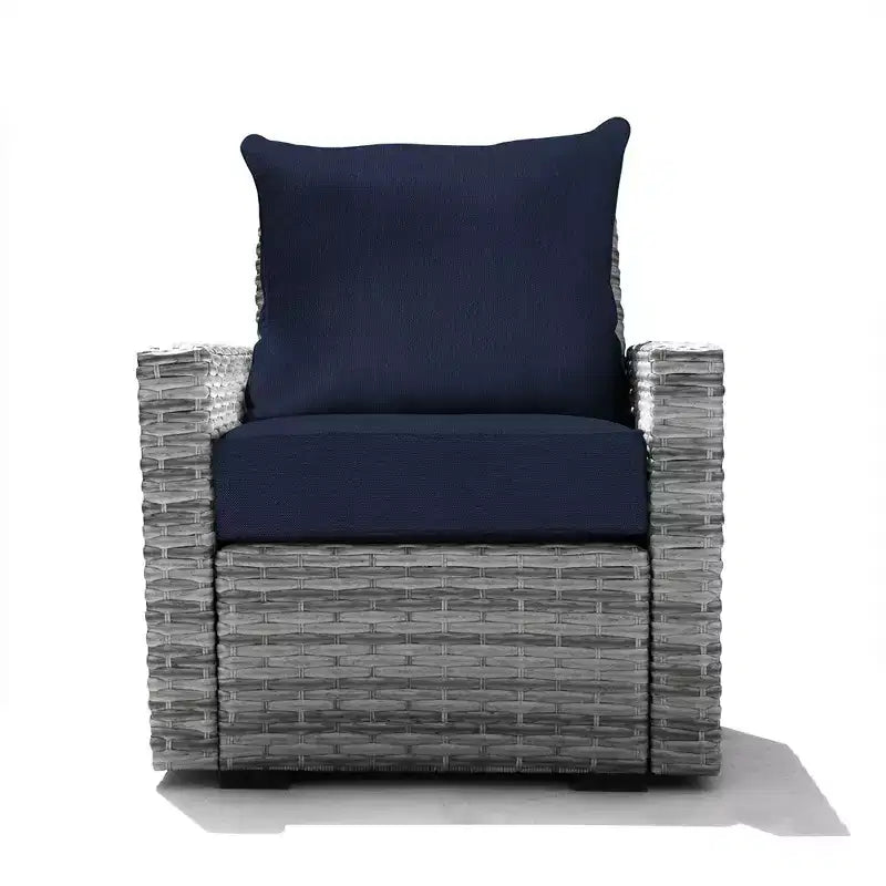 Sedia Carmel da Esterno Honeycomb - Seduta in Vimini Grigio Cenere: Mobili Modulari da Giardino Resistenti alle Intemperie