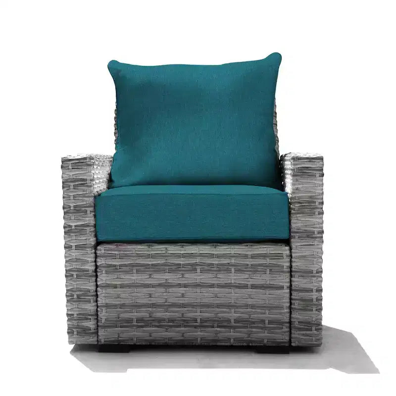 Sedia Carmel da Esterno Honeycomb - Seduta in Vimini Grigio Cenere: Mobili Modulari da Giardino Resistenti alle Intemperie