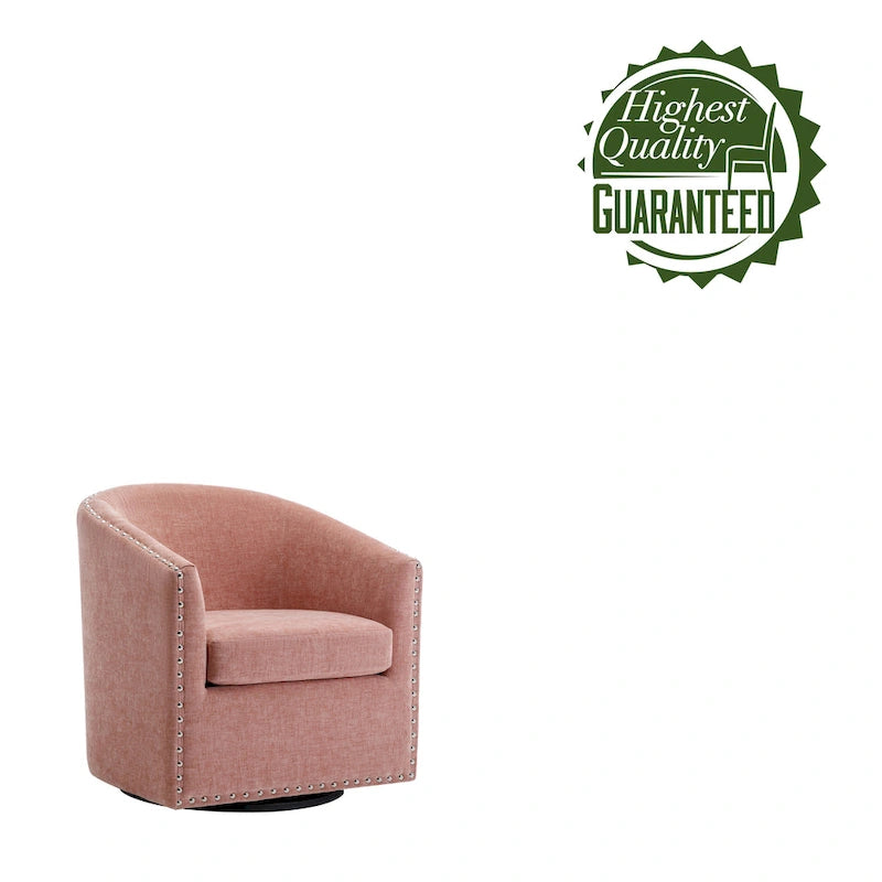 Porthos Home Wesa Swivel Fabric Upholstered Barrel Accent Chair