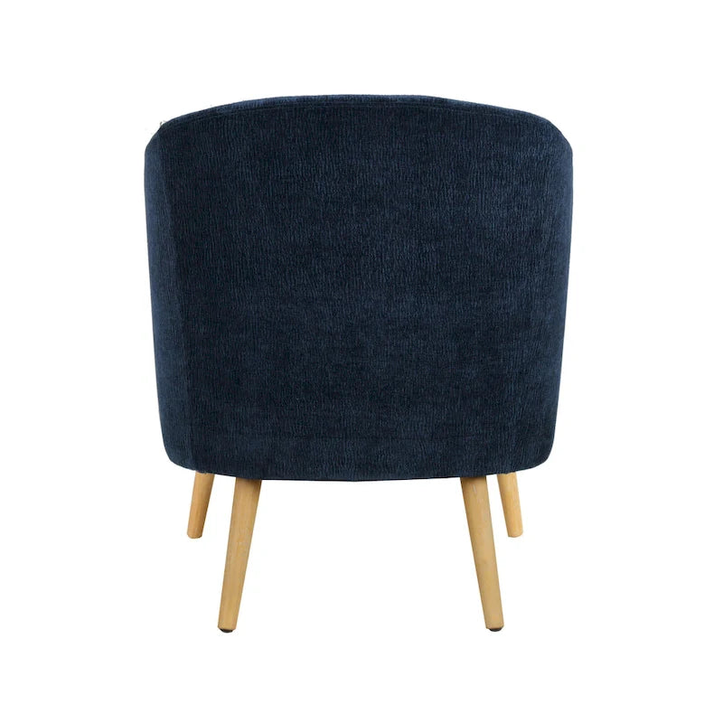 Porthos Home Quilla Corduroy Accent Barrel Chair with Rubberwood Legs