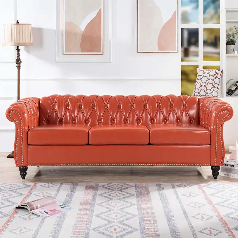 Comfortable Sofa For Living Room,with tight pleated rolled arms