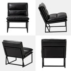Glitzhome 30.25H Modern Soft PU Leather Armless Accent Chair