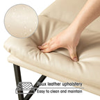 Glitzhome 30.25H Modern Soft PU Leather Armless Accent Chair