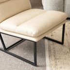 Glitzhome 30.25H Modern Soft PU Leather Armless Accent Chair