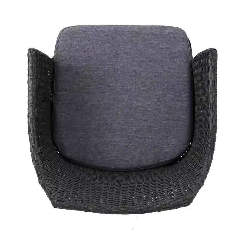 Set di 2 sedie da pranzo per patio da esterno, sedie in rattan PE per tutte le stagioni, sedie da pranzo in vimini con telaio in ferro e cuscino in tessuto impermeabile, braccioli
