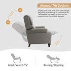 Gabriela Mid-Century Modern Genuine Leather Recliner Nail Head Trim Set of 2 by HULALA HOME