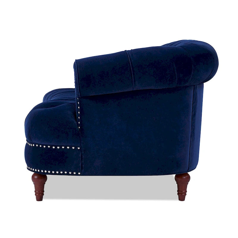La Rosa 84 Mid-Century Modern Velvet Upholstered Chesterfield Tufted Sofa
