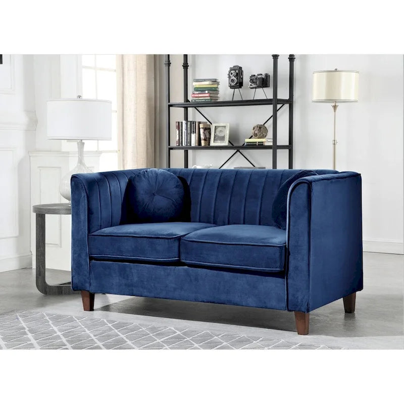Arvilla Velvet Kitts Classic Chesterfield Living Room Set
