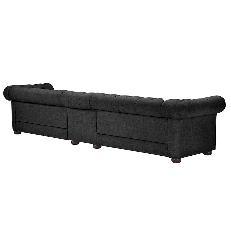 Knightsbridge Grey Extra Long Chesterfield Sofa by iNSPIRE Q Artisan