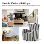 Pancy Traditional Swivel Armchair with Jacobean Strip Pattern Set of 2 by HULALA HOME