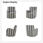 Pancy Traditional Swivel Armchair with Jacobean Strip Pattern Set of 2 by HULALA HOME