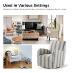 Pancy Traditional Swivel Armchair with Jacobean Strip Pattern Set of 2 by HULALA HOME