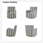 Pancy Traditional Swivel Armchair with Jacobean Strip Pattern Set of 2 by HULALA HOME
