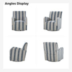 Pancy Traditional Swivel Armchair with Jacobean Strip Pattern Set of 2 by HULALA HOME