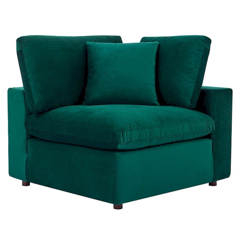 Commix Down Filled Overstuffed Velvet 7-Piece Sectional Sofa