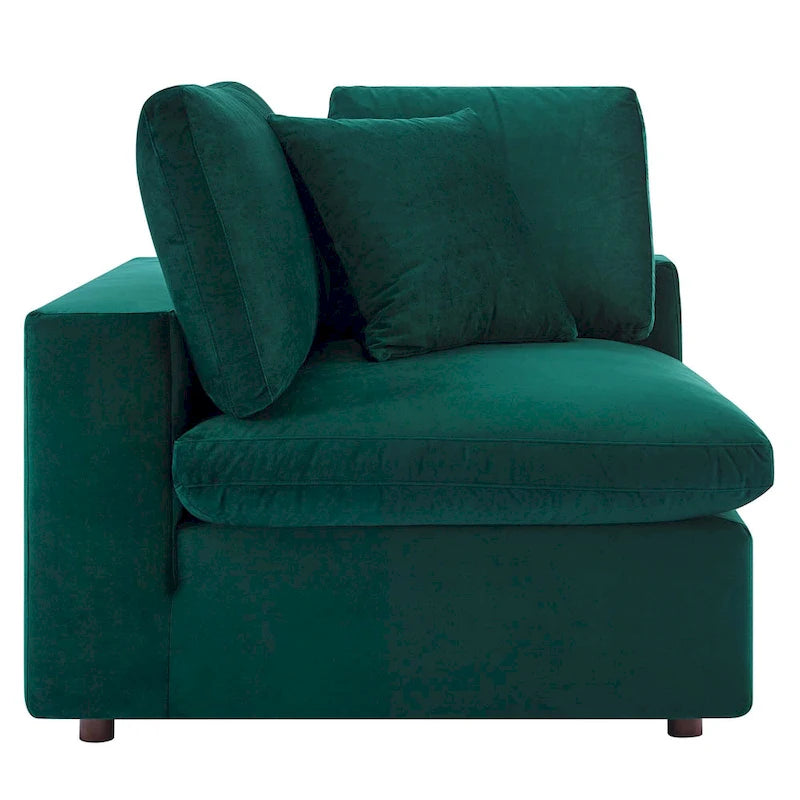 Commix Down Filled Overstuffed Velvet 7-Piece Sectional Sofa