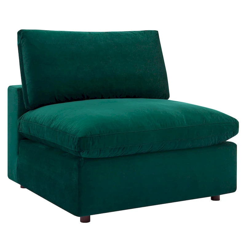 Commix Down Filled Overstuffed Velvet 7-Piece Sectional Sofa