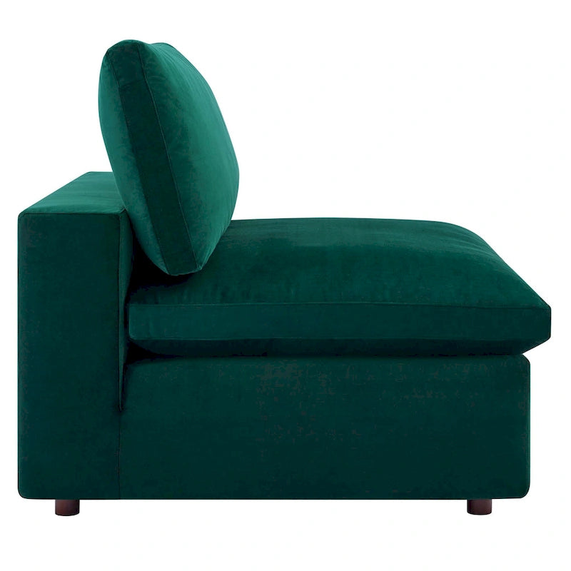 Commix Down Filled Overstuffed Velvet 7-Piece Sectional Sofa