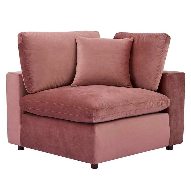 Commix Down Filled Overstuffed Velvet 7-Piece Sectional Sofa