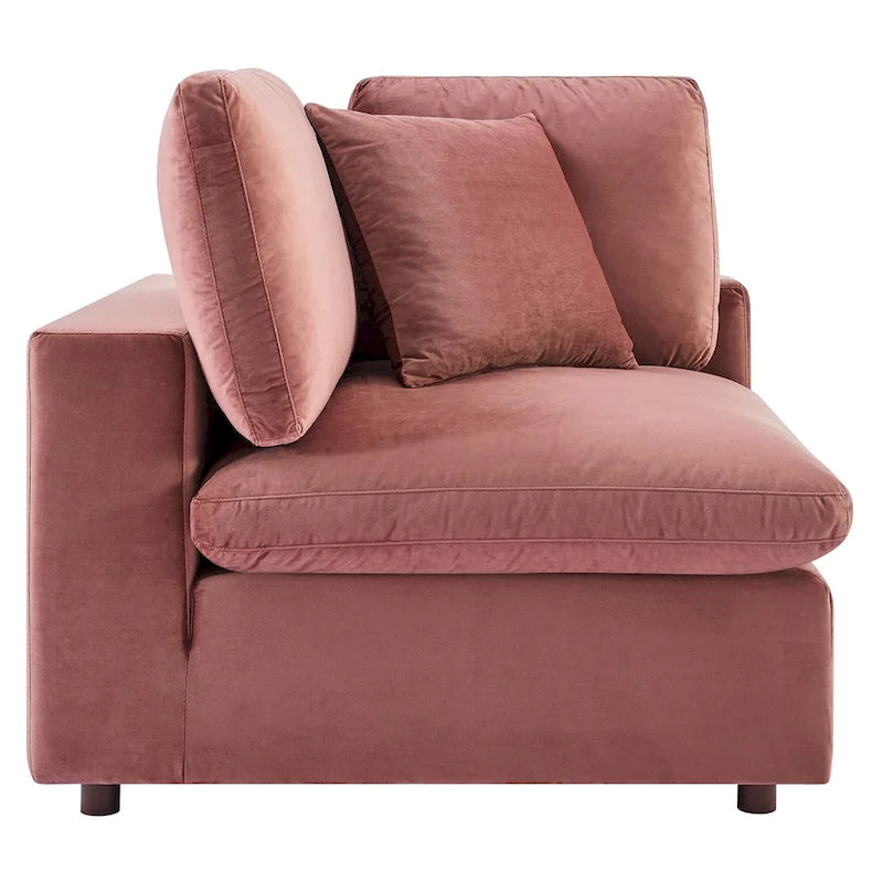 Commix Down Filled Overstuffed Velvet 7-Piece Sectional Sofa