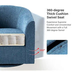 Cuenca Modern Upholstered Barrel Chair with Swivel Base