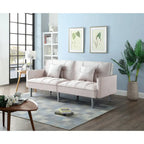 75.6 Lovely Velvet Convertible Sleeper Sofa Bed Futon Love Seats