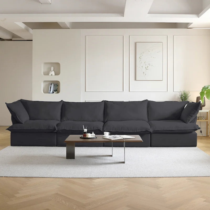 Velvet Sectional Sofa Modern Upholstered Couch Sofa for Living Room