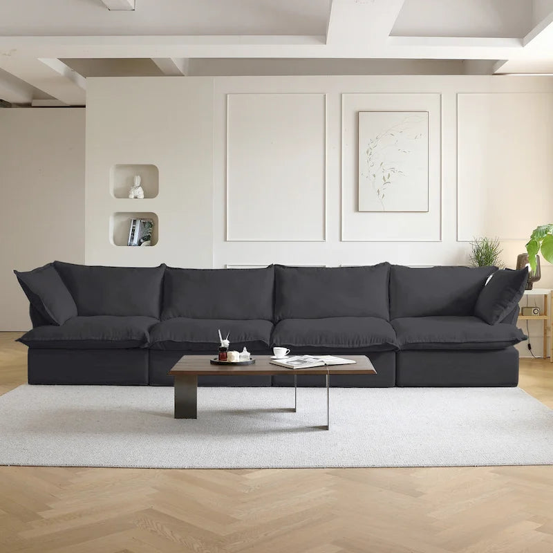 Velvet Sectional Sofa Modern Upholstered Couch Sofa for Living Room