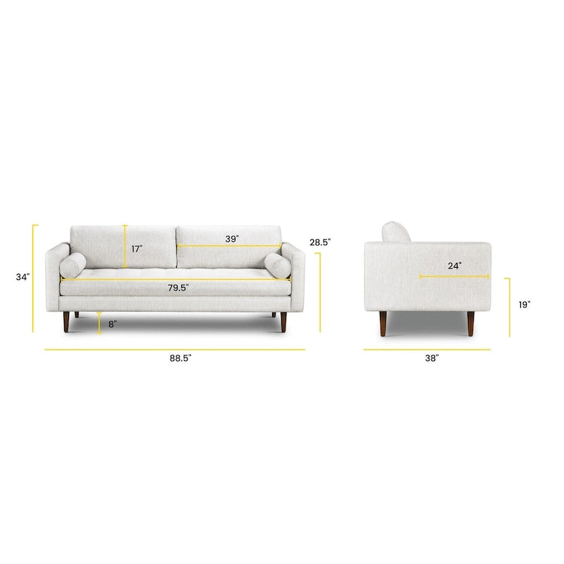 Poly & Bark Napa 72 Velvet Fabric Sofa