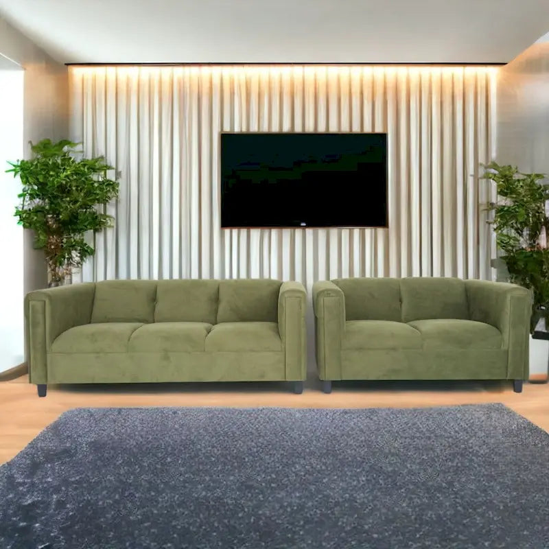 Divano a due posti e divano Coast to Coast Sofas Mid Century Modern con telaio in legno massello rivestito