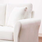 Aukfa Upholstered 3 Seater Sofa Couch with 2 Pillows