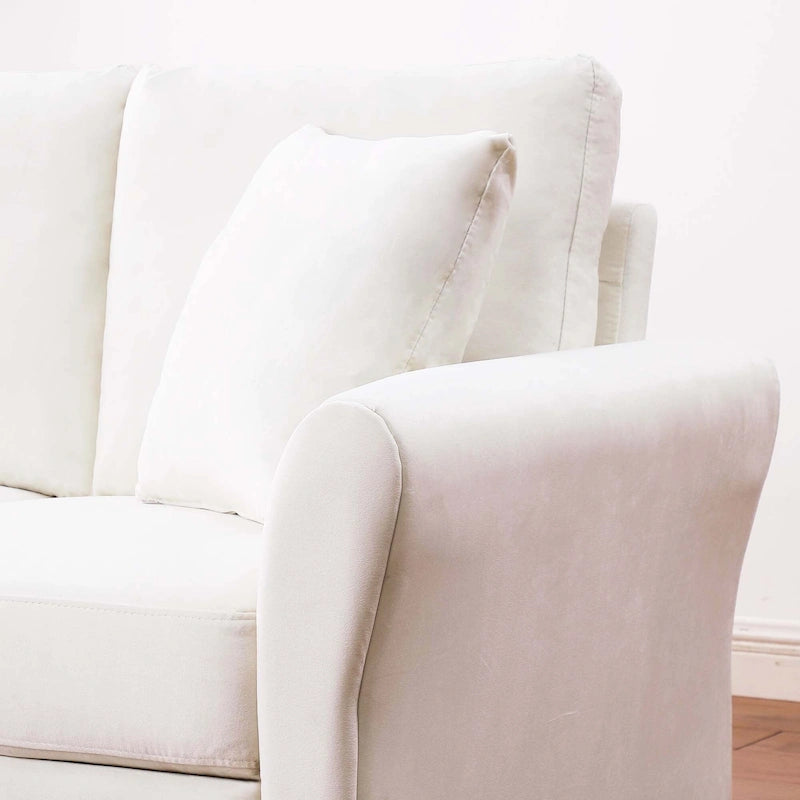 Aukfa Upholstered 3 Seater Sofa Couch with 2 Pillows