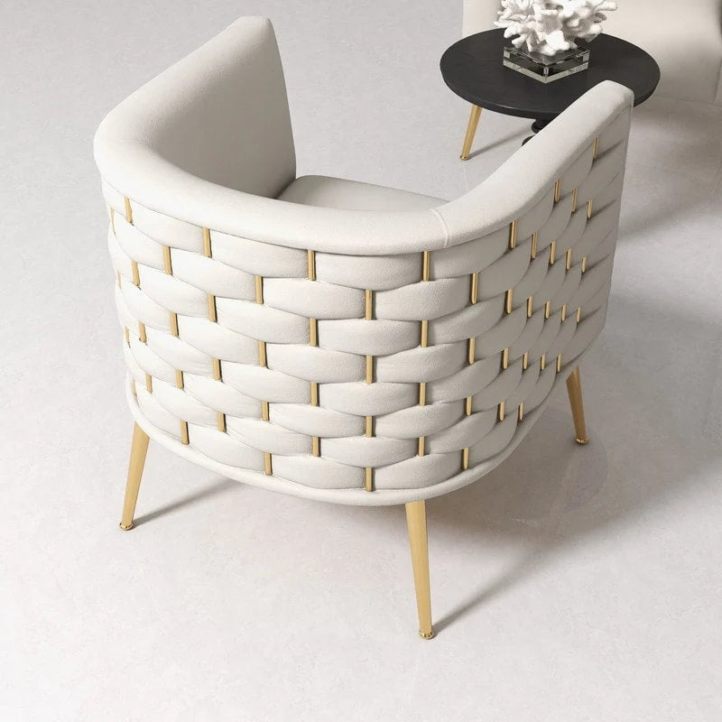 SEYNAR Mid-Century Modern Velvet Round Accent Chair for Living Room