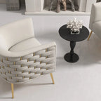 SEYNAR Mid-Century Modern Velvet Round Accent Chair for Living Room