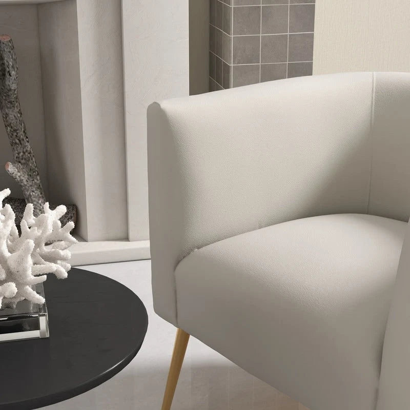 SEYNAR Mid-Century Modern Velvet Round Accent Chair for Living Room