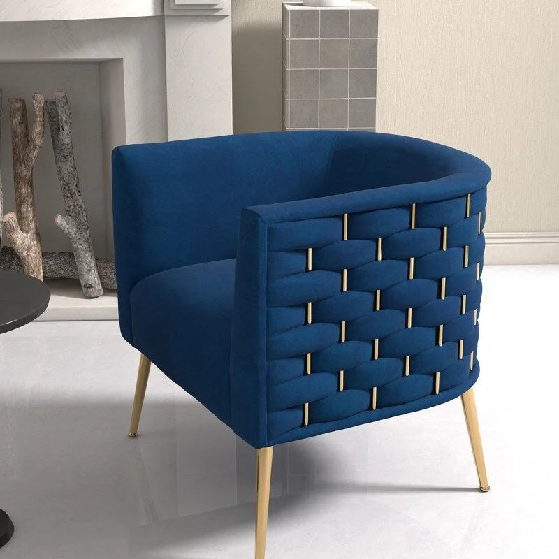 SEYNAR Mid-Century Modern Velvet Round Accent Chair for Living Room