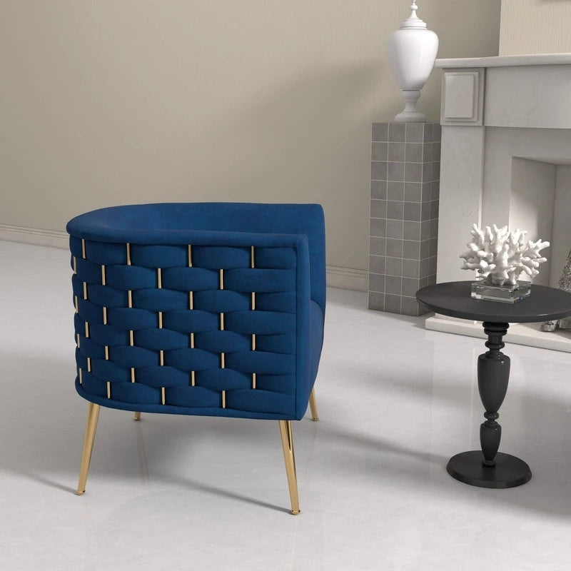 SEYNAR Mid-Century Modern Velvet Round Accent Chair for Living Room