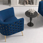 SEYNAR Mid-Century Modern Velvet Round Accent Chair for Living Room
