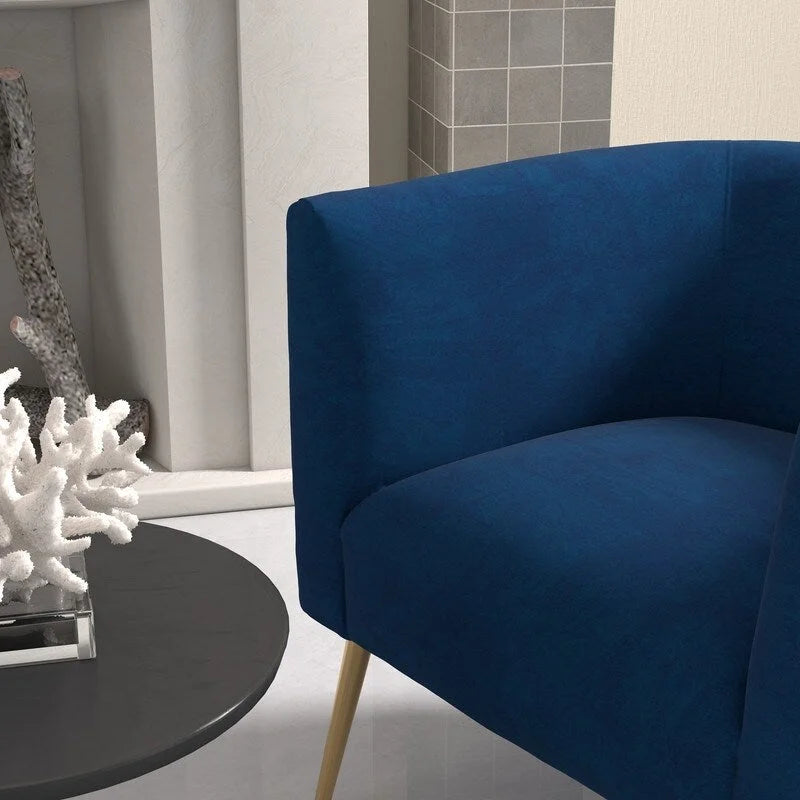SEYNAR Mid-Century Modern Velvet Round Accent Chair for Living Room