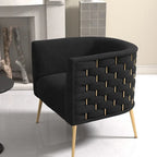 SEYNAR Mid-Century Modern Velvet Round Accent Chair for Living Room