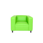 Coast to Coast Sofas Mid Century Modern Sofa Chair Faux Leather Solid Wood Frame Upholstered