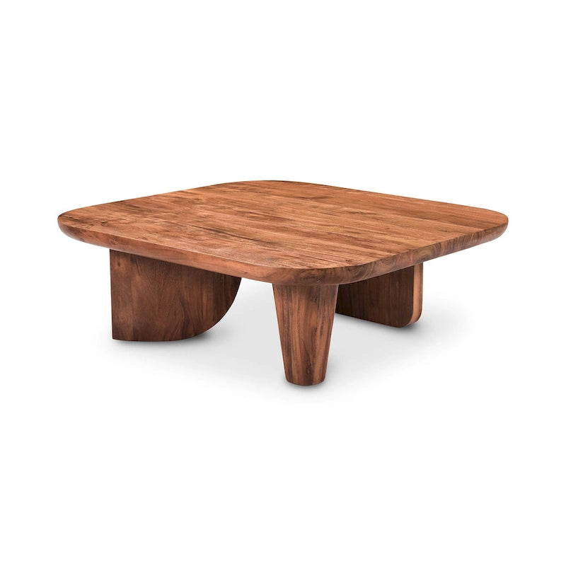 Aurelle Home Rustic Solid Acacia Wood Coffee Table