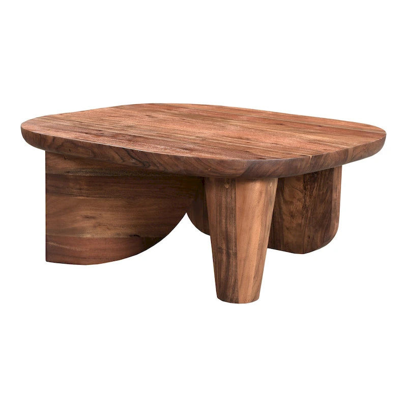 Aurelle Home Rustic Solid Acacia Wood Coffee Table