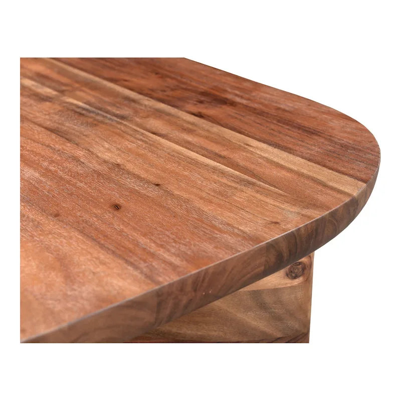 Aurelle Home Rustic Solid Acacia Wood Coffee Table